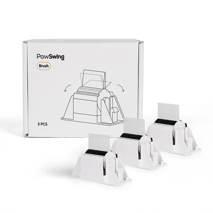 Förpackning med tre borstmoduler till PawSwing Neo, kartong och borstar